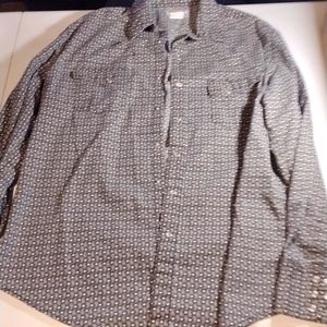 Men's Vintage Wrangler Wrancher long sleeve pearl snap shirt, paisley pattern